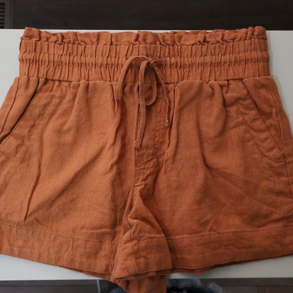 a . new day Linen Blended Shorts - XS - Earthy Brown